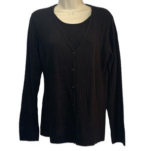 Karen Scott Classics Women's Round Neck Long Sleeve Layered Sweaters Size M